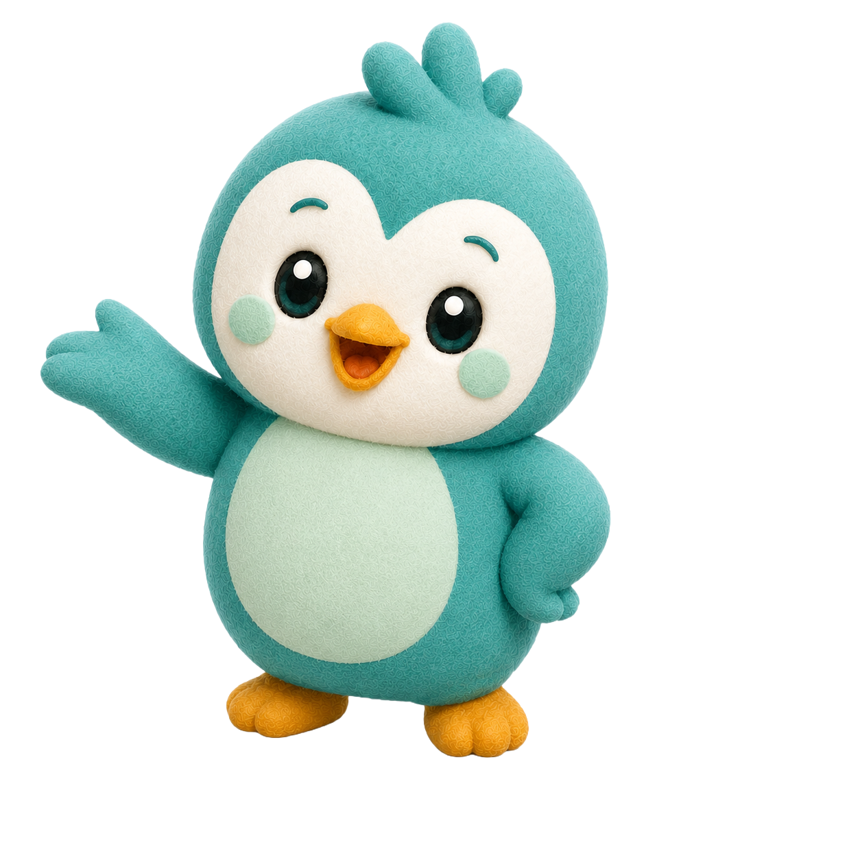 Broomi mascot welcoming families to the app
